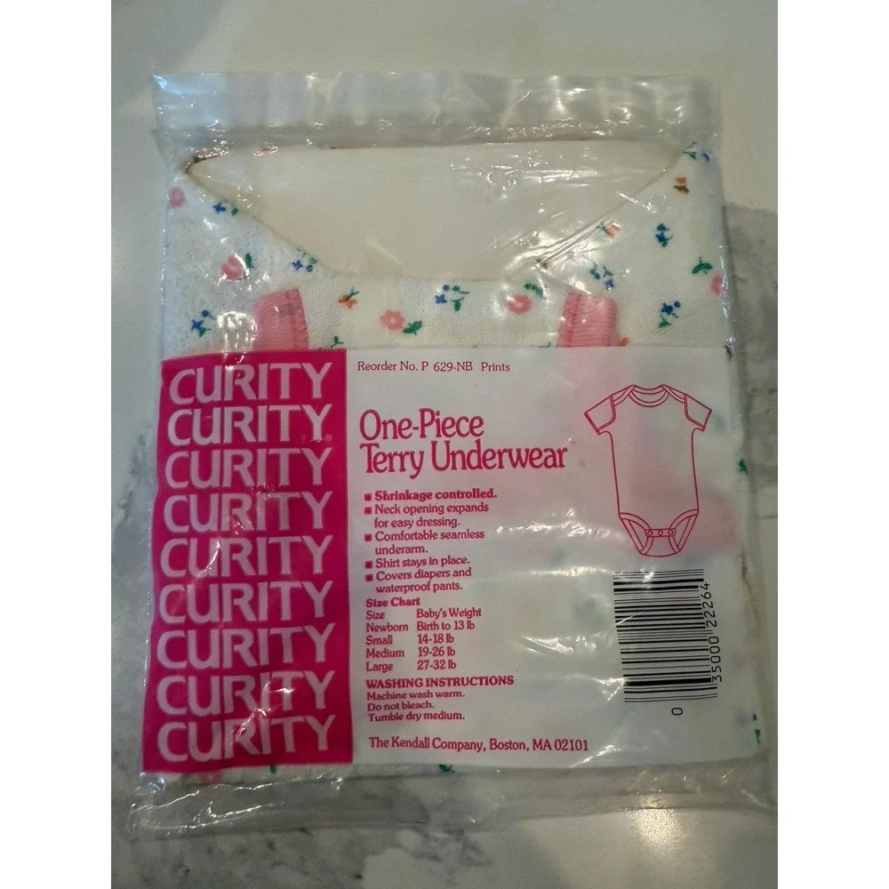 Curity 1980s One Piece Underwear Infant Newborn Shirt &‎ Diaper Cover All In One